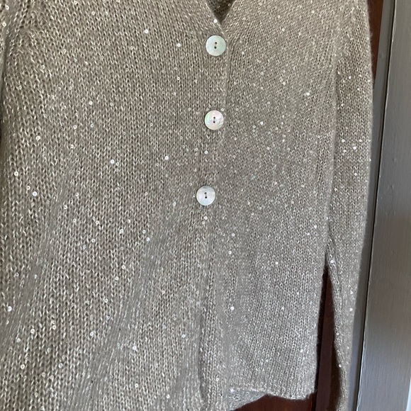 Sequined JJill Cardigan with Mother of Pearl Buttons - Picture 2 of 5